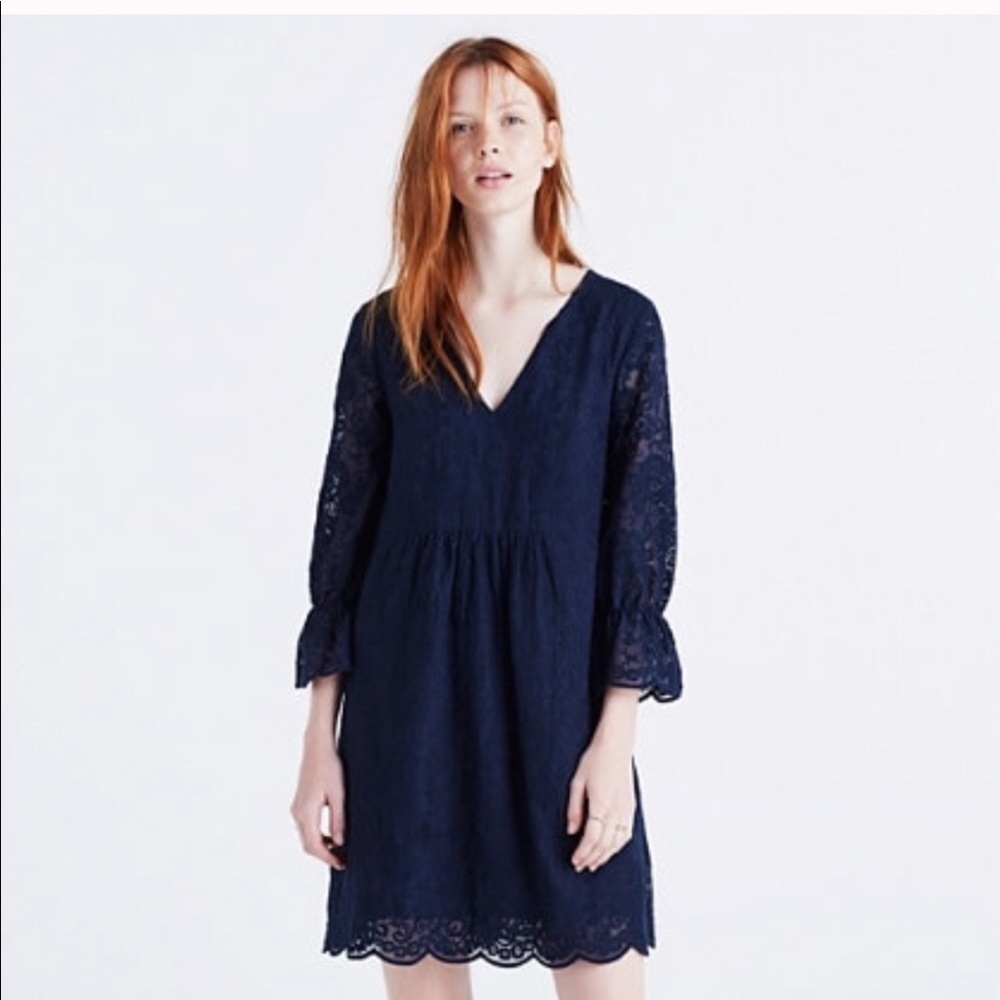 • Madewell • Embroidered Slowsong Navy Dress 2